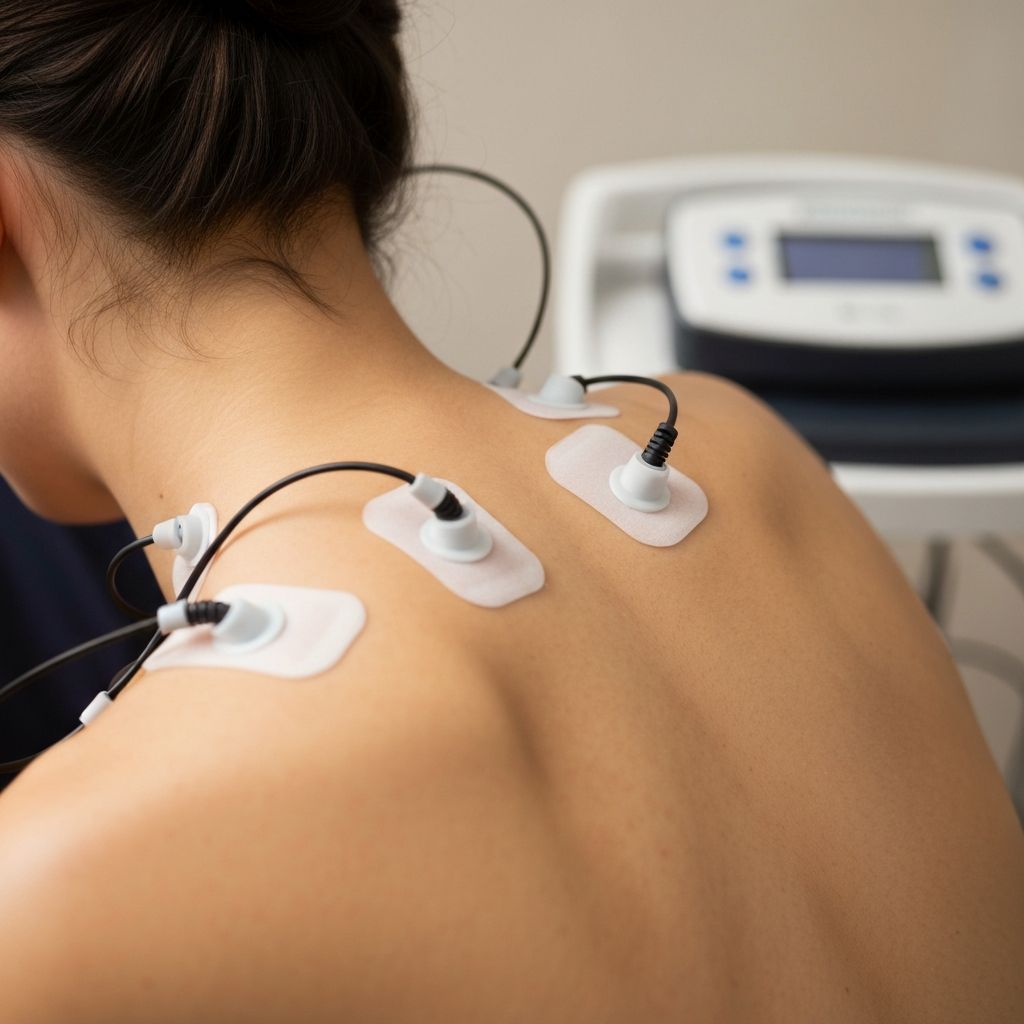 Terapia con electrodos en espalda
